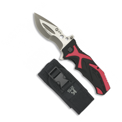 Couteau pliant tactique K25 19936 noir/rouge lame 9.3 cm