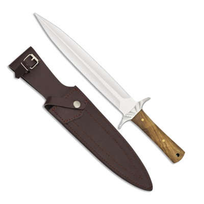 Dague de chasse Albainox 32362 lame 24.5 cm, manche en olivier