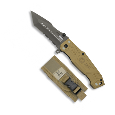 Couteau pliant tactique MOHICAN-2 coyote K25 19543 lame 7.8 cm