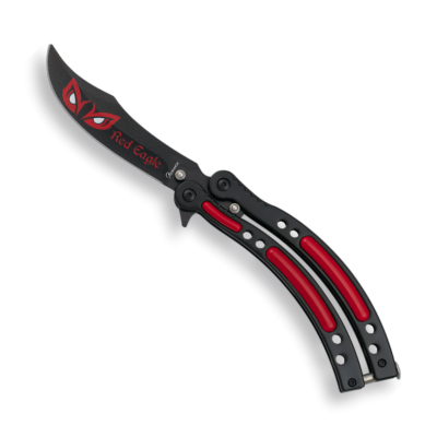 Couteau papillon RED EAGLE 02197 rouge/noir