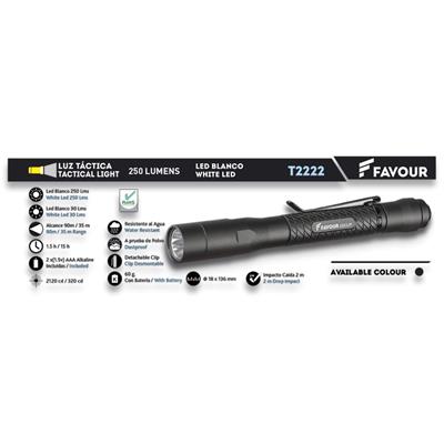 Lampe torche tactique FAVOUR T2222 250 lumens longue portée 90 m