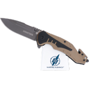 Couteau pliant tactique K25 G10 Coyote 18318 Clip Lame 8.7 cm