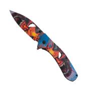 Couteau Albainox 18942 décor Diable 3D lame 9.1 cm