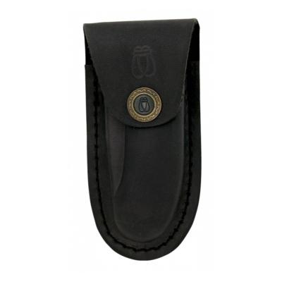 Etui en cuir noir 12 cm réf 34039 pour couteaux pliants Laguiole