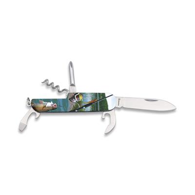 Couteau multifonction Albainox 11131 6 fonctions décor 3D pêche