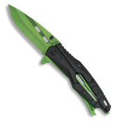 Couteau pliant automatique Albainox 18113-A Vert. Lame 8.9 cm